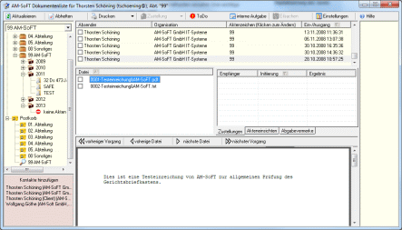 Dieser Screenshot zeigt eine beispielhafte Darstellung der Oberfläche der Dokumentenliste mit einigen Dokumenten und ihren Inhalten. Dieser Screenshot zeigt eine beispielhafte Darstellung der Oberfläche der Dokumentenliste mit einigen Dokumenten und ihren Inhalten.